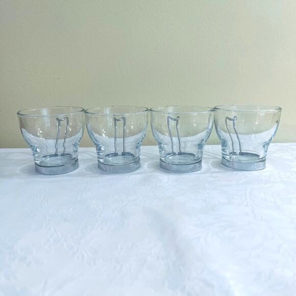 4 Bormioli Rocco Oslo Italian Tempered Glass Espresso Cups Metal Handle Mugs Cup - Picture 4 of 11